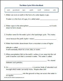 Water Cycle Questions Worksheet Answers