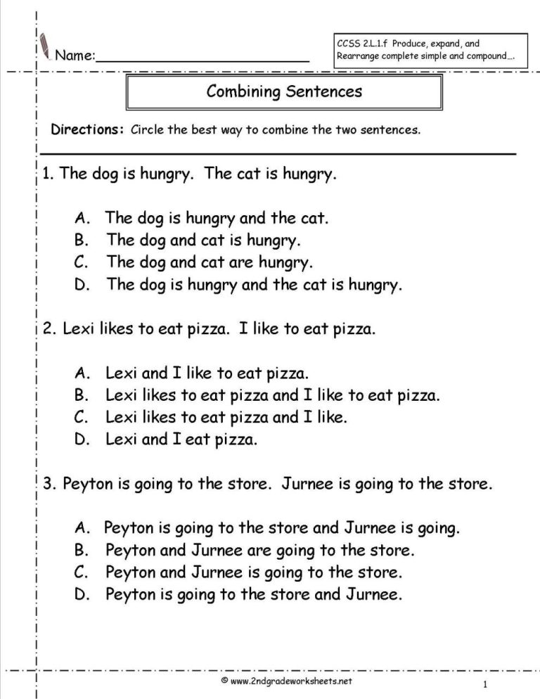 Compound Sentences Worksheet