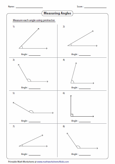 Measuring Angles Worksheet With Protractor Pdf