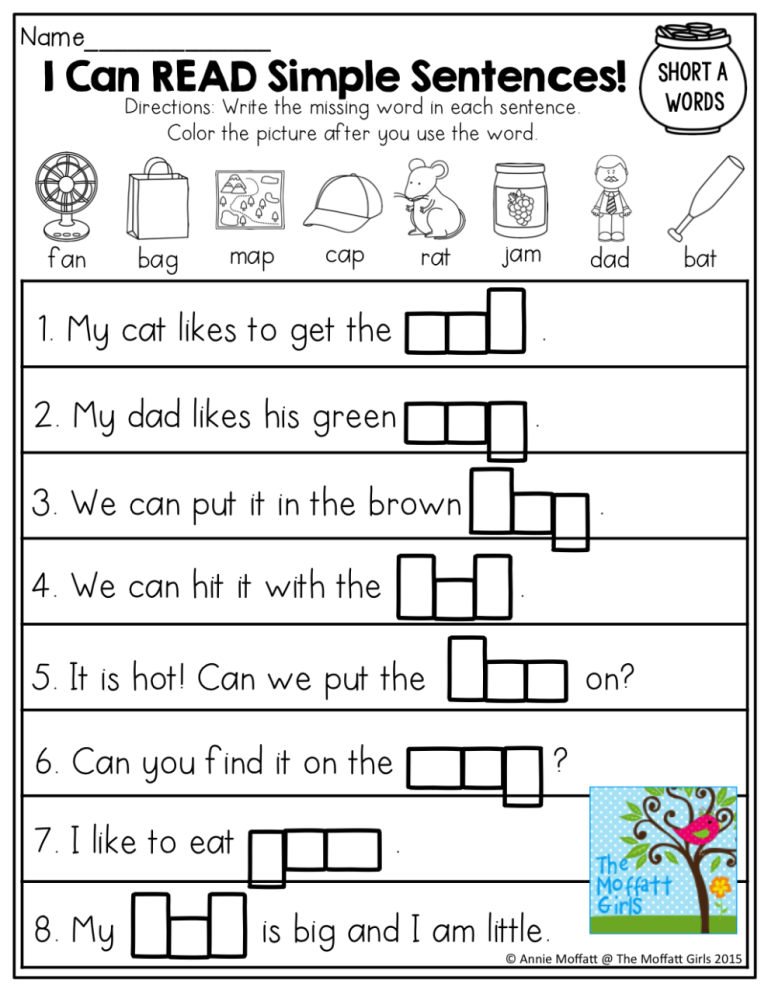 Simple Sentences For Grade 1