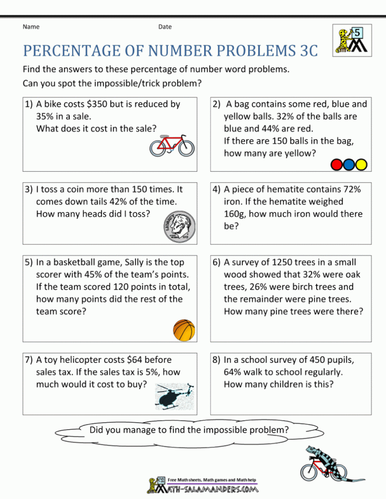 8th Grade Proportion Word Problems Worksheet