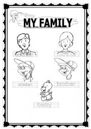 My Family Worksheets For Kids