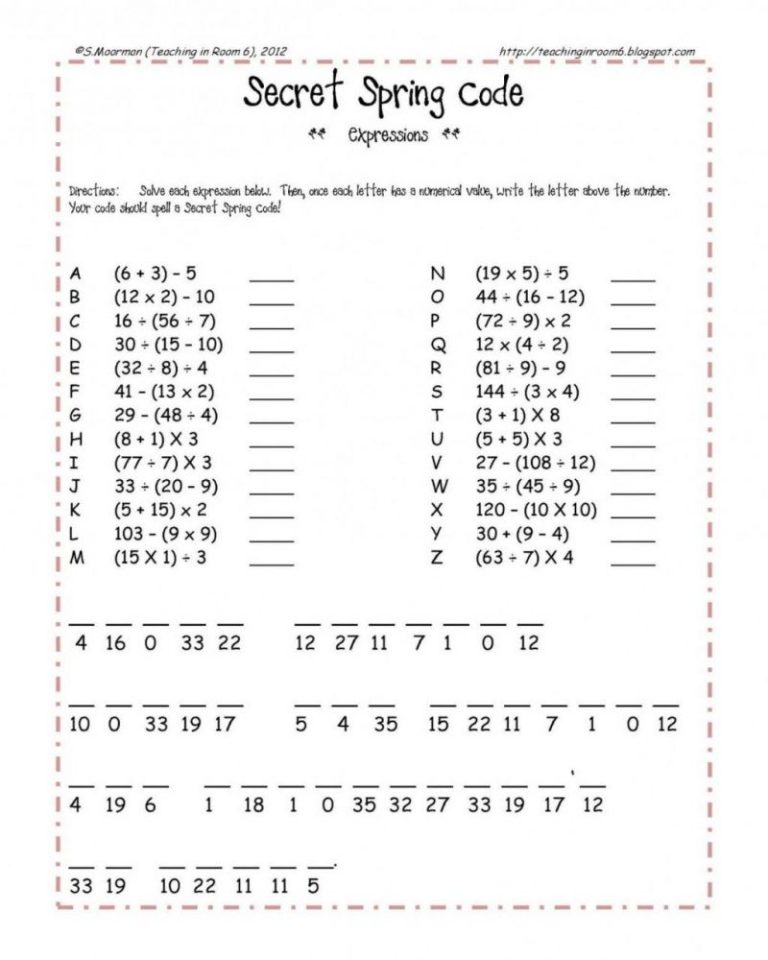 Fun Math Worksheets For 5th Grade