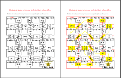 Solving Quadratic Equations By Factoring Worksheet Answers With Work