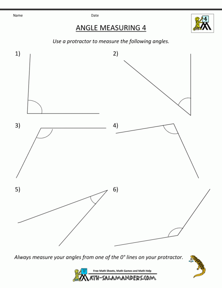 Measuring Angles With A Protractor Worksheet Answers