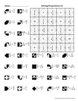 Solving Proportions Worksheet