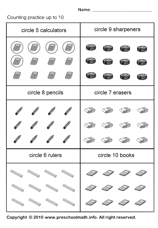 Free Math Worksheets For Kindergarten