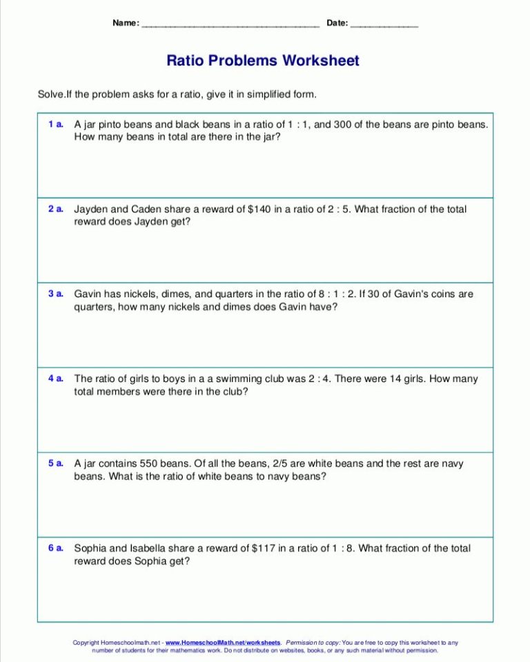 7th Grade Proportion Word Problems Worksheet