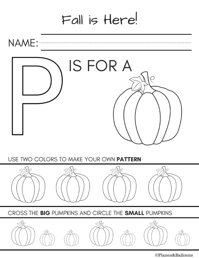 Fall Worksheets Pre K