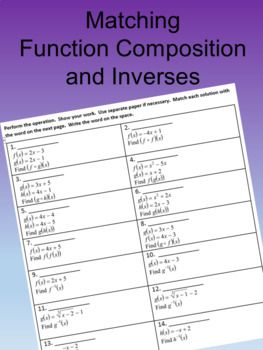 Inverse Functions Worksheet With Answers