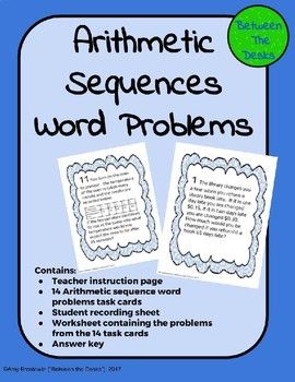 Arithmetic Sequence Word Problems Worksheet With Answers