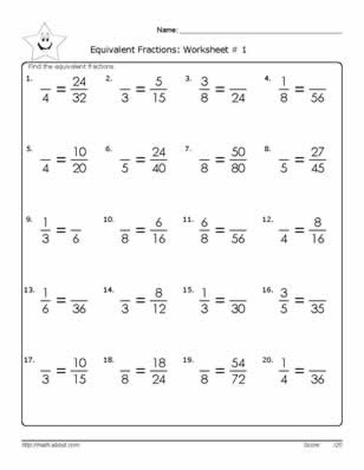 Comparing Fractions Worksheets 4th Grade