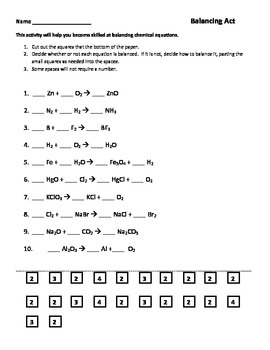 Balancing Chemical Equations Questions Class 10