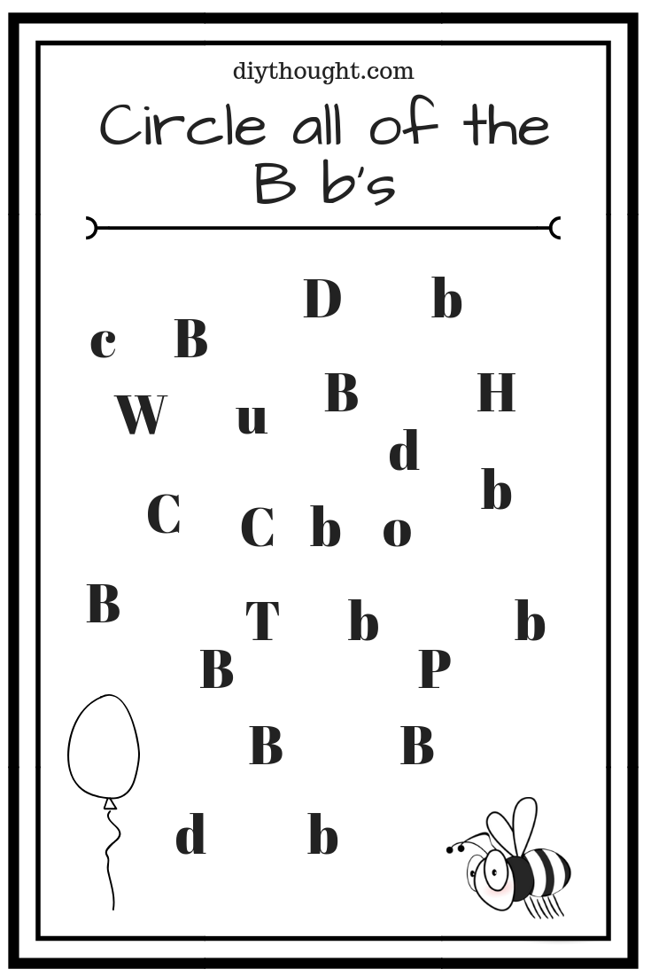 Letter B Worksheets For Prek