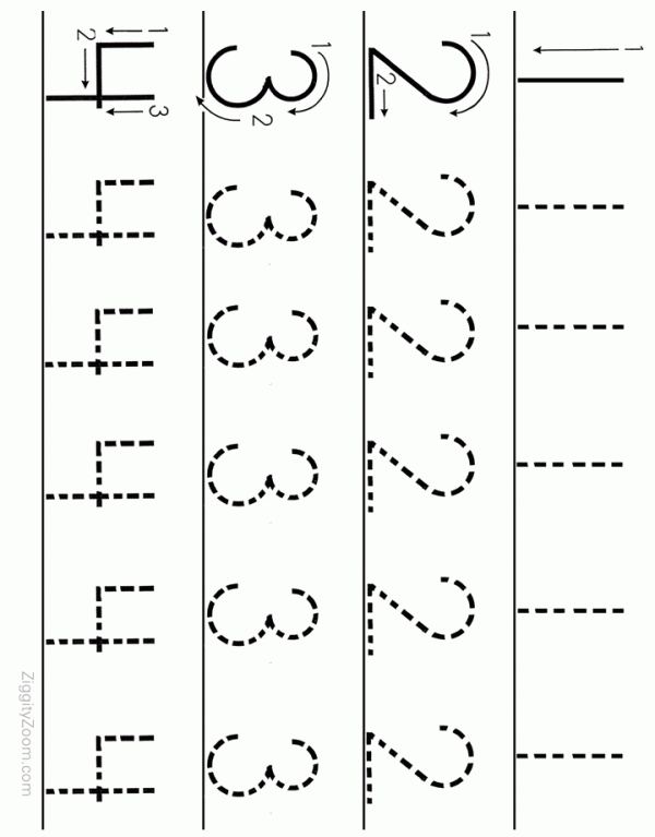 Number Tracing Worksheets Preschool