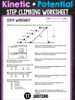 Potential And Kinetic Energy Diagram Worksheet