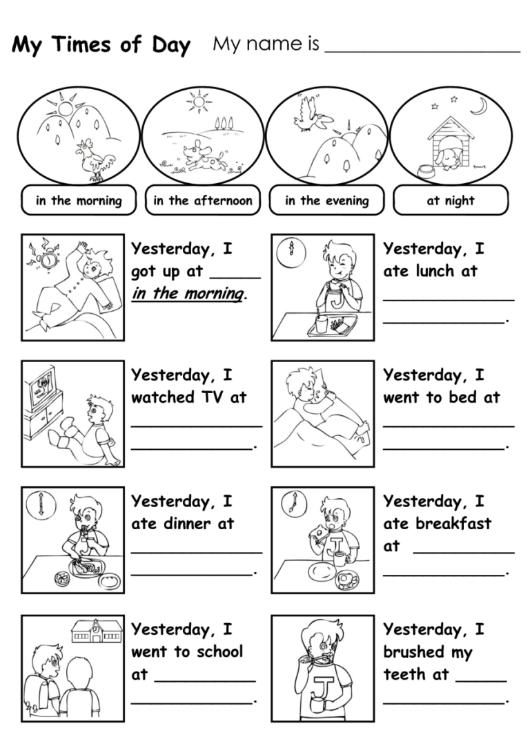 Day And Night Worksheet Pdf