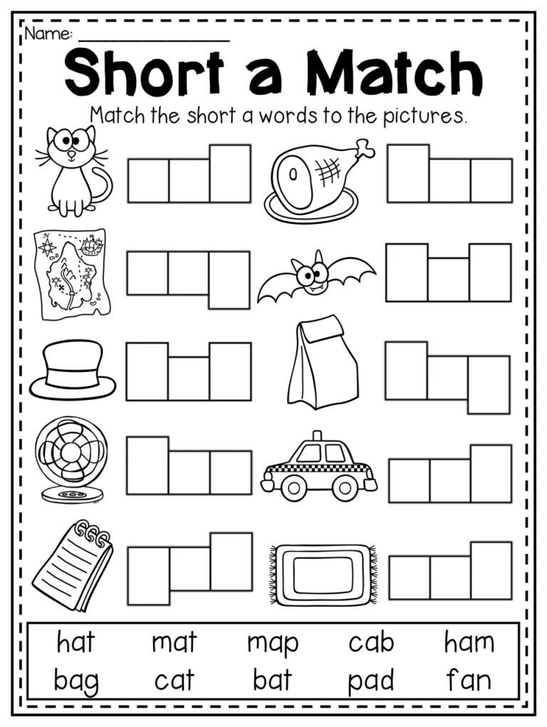 Kindergarten Cvc Worksheets Pdf