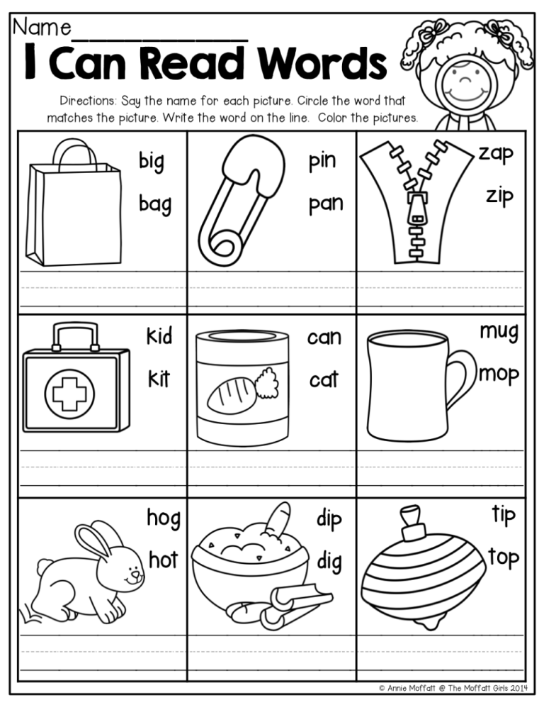 Kindergarten Worksheets Reading