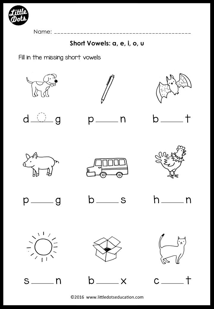 Short Vowel Sounds Worksheets