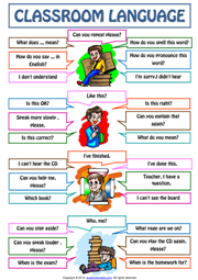 Classroom Language For Students Worksheet