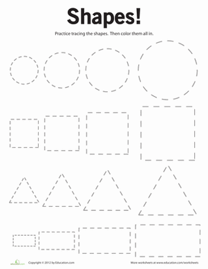 Learning Shapes Worksheets Free