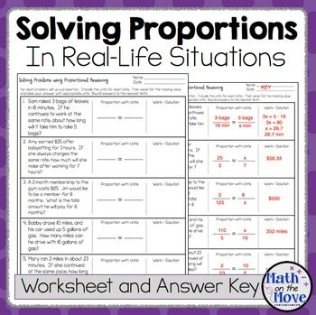 Proportion Word Problems Worksheet 2 Answer Key