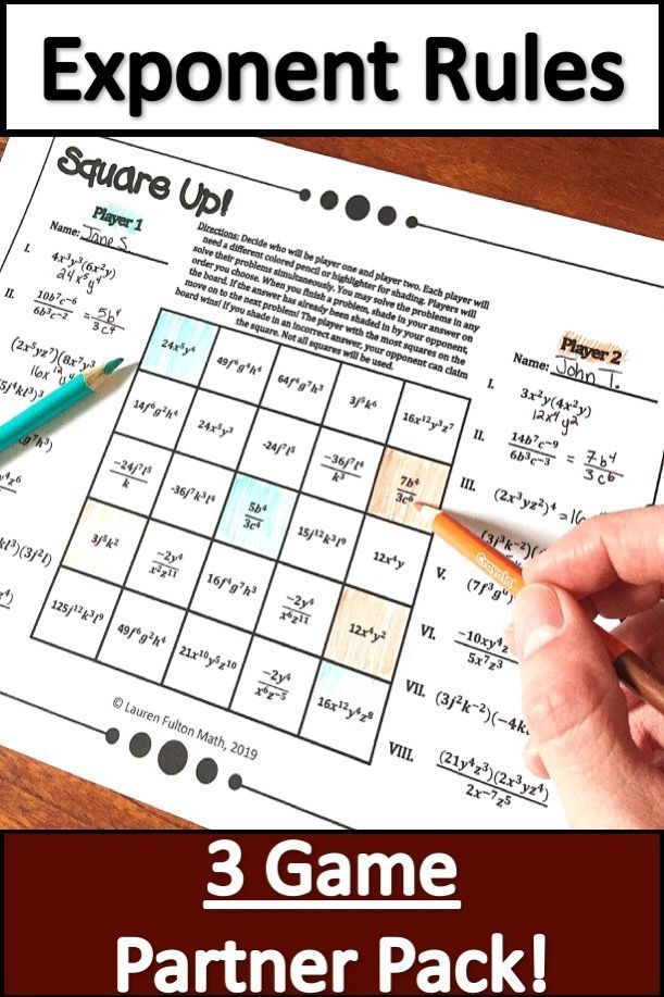 Exponent Rules Pattern Investigation Worksheet Answers