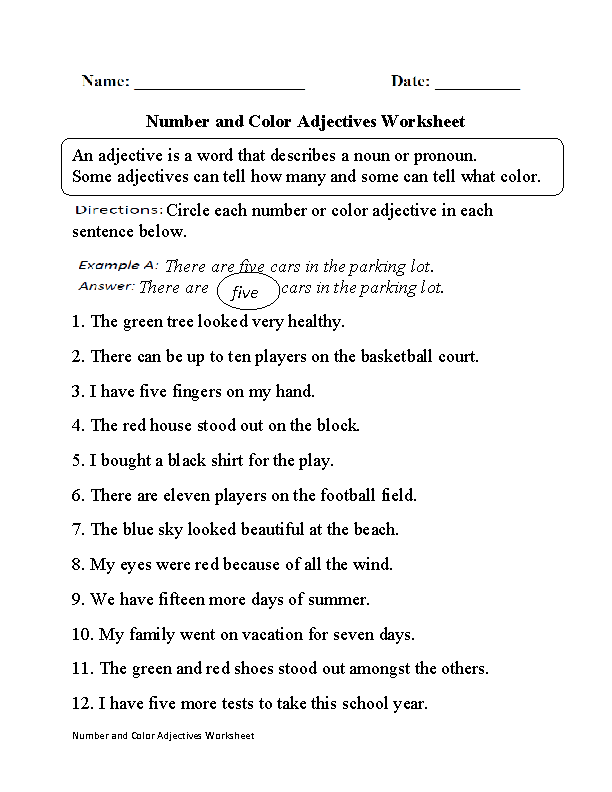 Adjectives Worksheets For Grade 2 Pdf