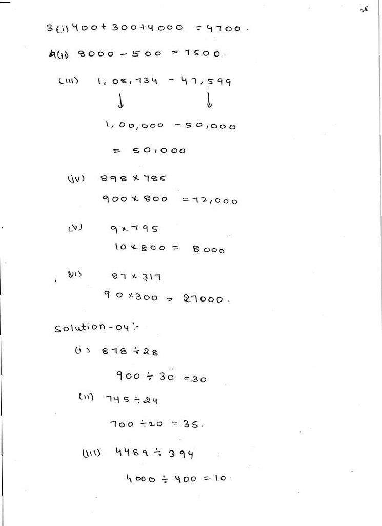 Answer Class 6 Maths Chapter 1 Worksheet