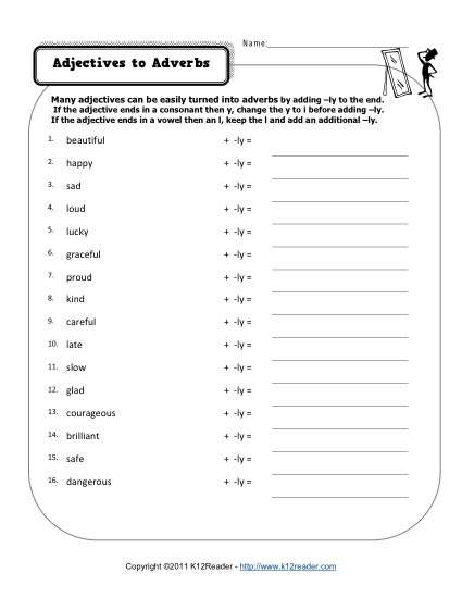 5th Grade Adverbs And Adjectives Worksheet