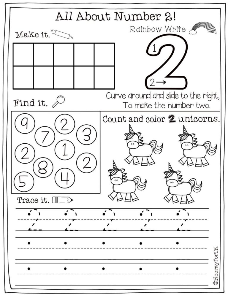 Preschool Number Worksheets 1-20