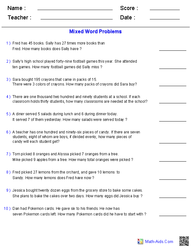 Multiplication Word Problems 3rd Grade With Answers