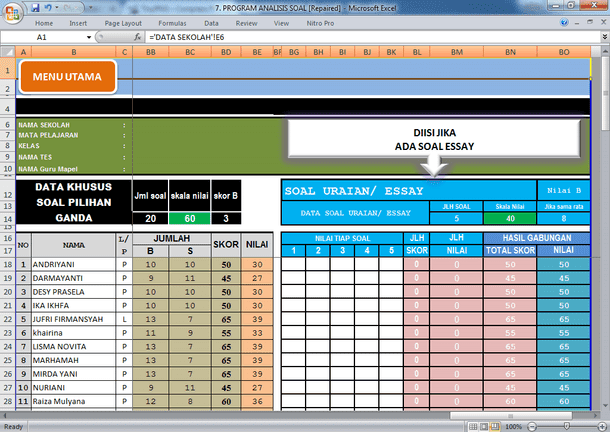 Ms Excel Practice Sheet