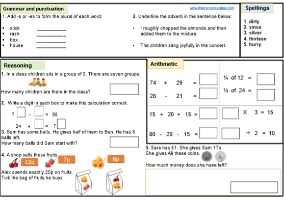 Year 2 Sats Practice Worksheets Free