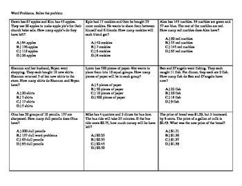 Multiplication And Division Word Problems For 3rd Grade