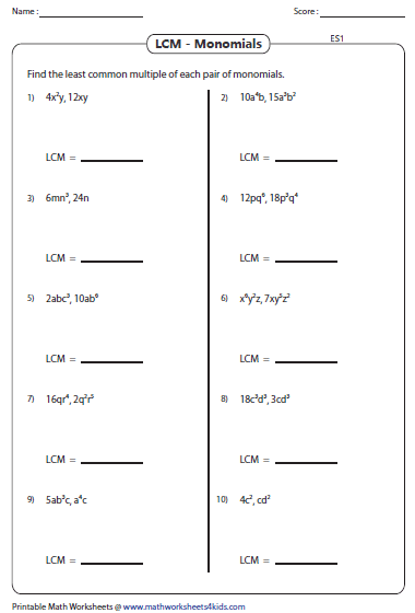 7th Grade Factors And Multiples Worksheet Grade 7