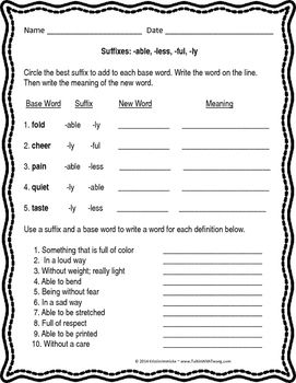 Root Words Worksheet 1st Grade