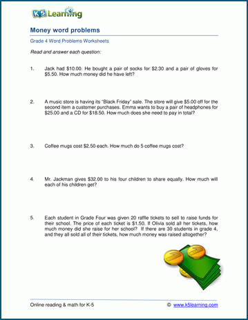 Grade 4 Addition And Subtraction Word Problems 4th Grade