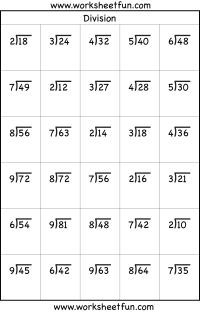 5th Grade Division Problems Without Remainders