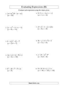 Simplifying Expressions Worksheet Grade 7