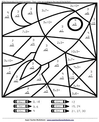 Math Coloring Worksheets 3rd Grade