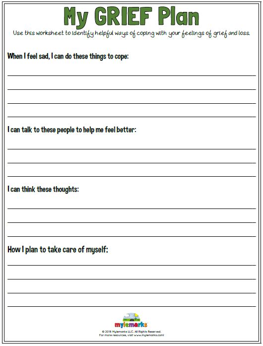 Printable Grief Worksheets