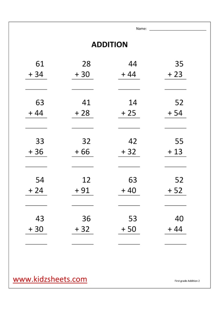 1st Grade Math Worksheets Printable