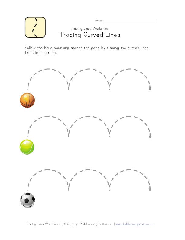 Tracing Lines Worksheets For Kindergarten