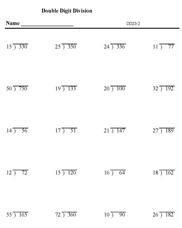 Long Division Problems No Remainders