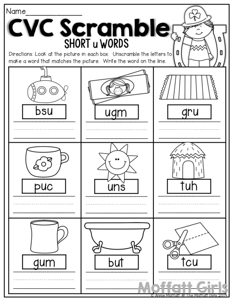 Cvc Words Worksheets Pdf Free Printable