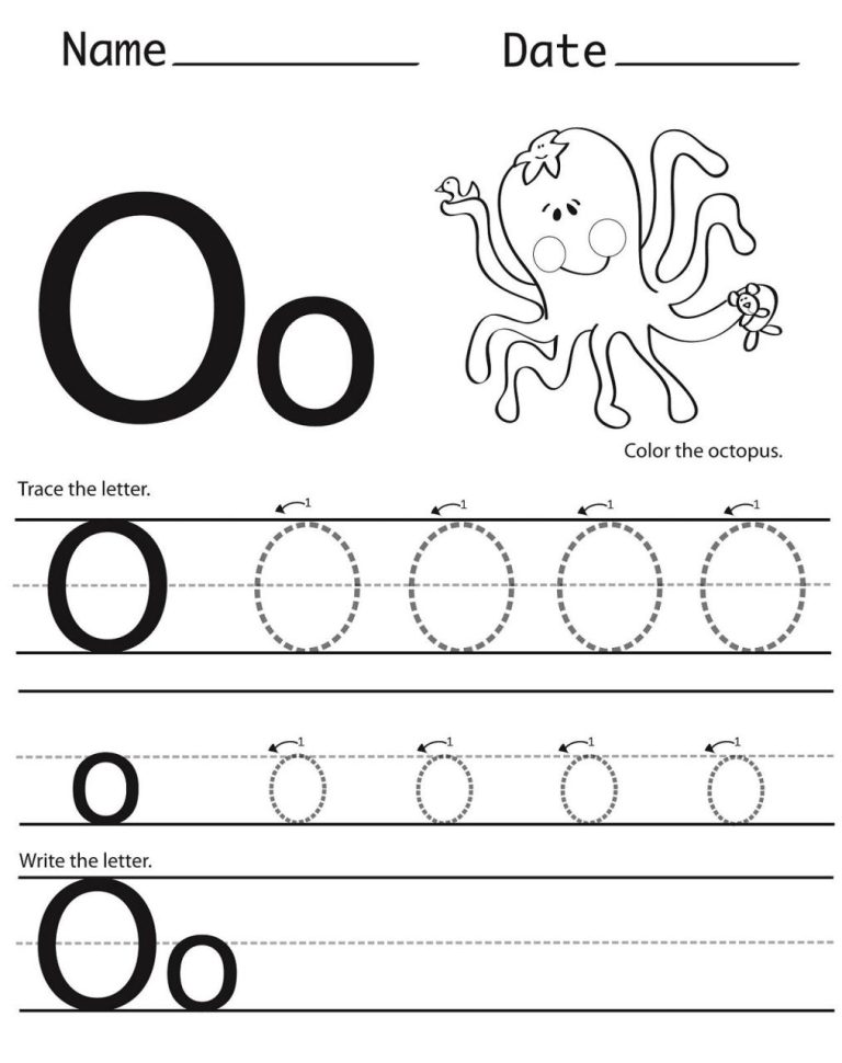 Letter O Worksheets Tracing