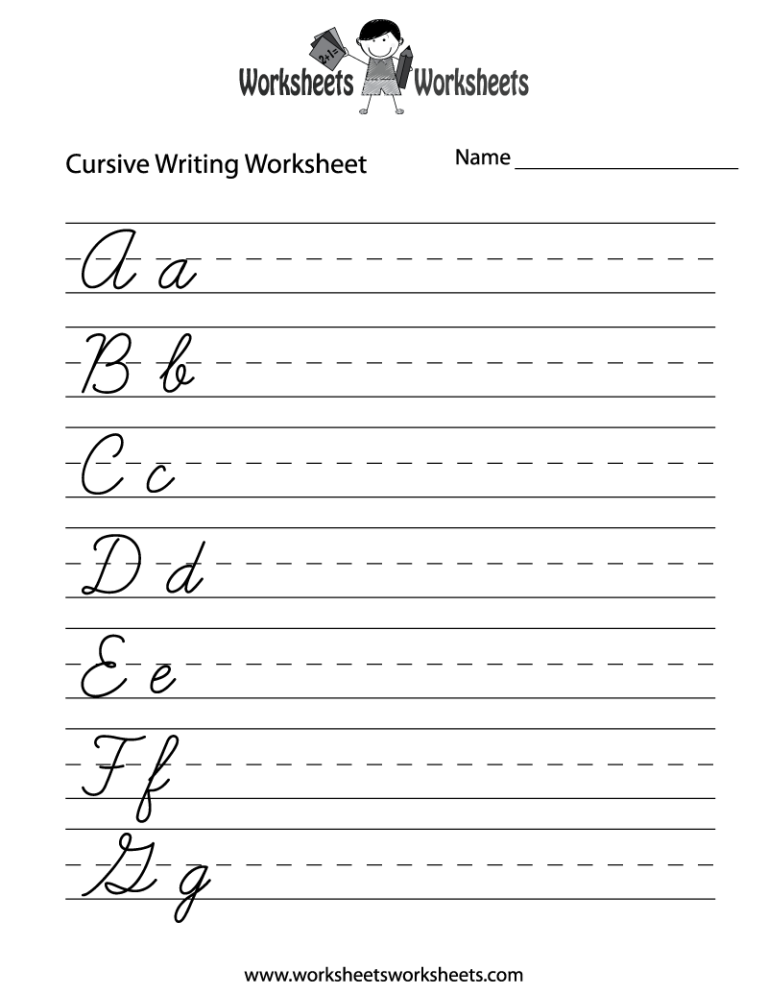 Printable Blank Cursive Writing Practice Sheets