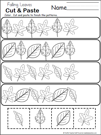 Kindergarten Fall Sequencing Worksheets